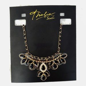 Thalia Sodi NWT Black & Gold Statement Necklace